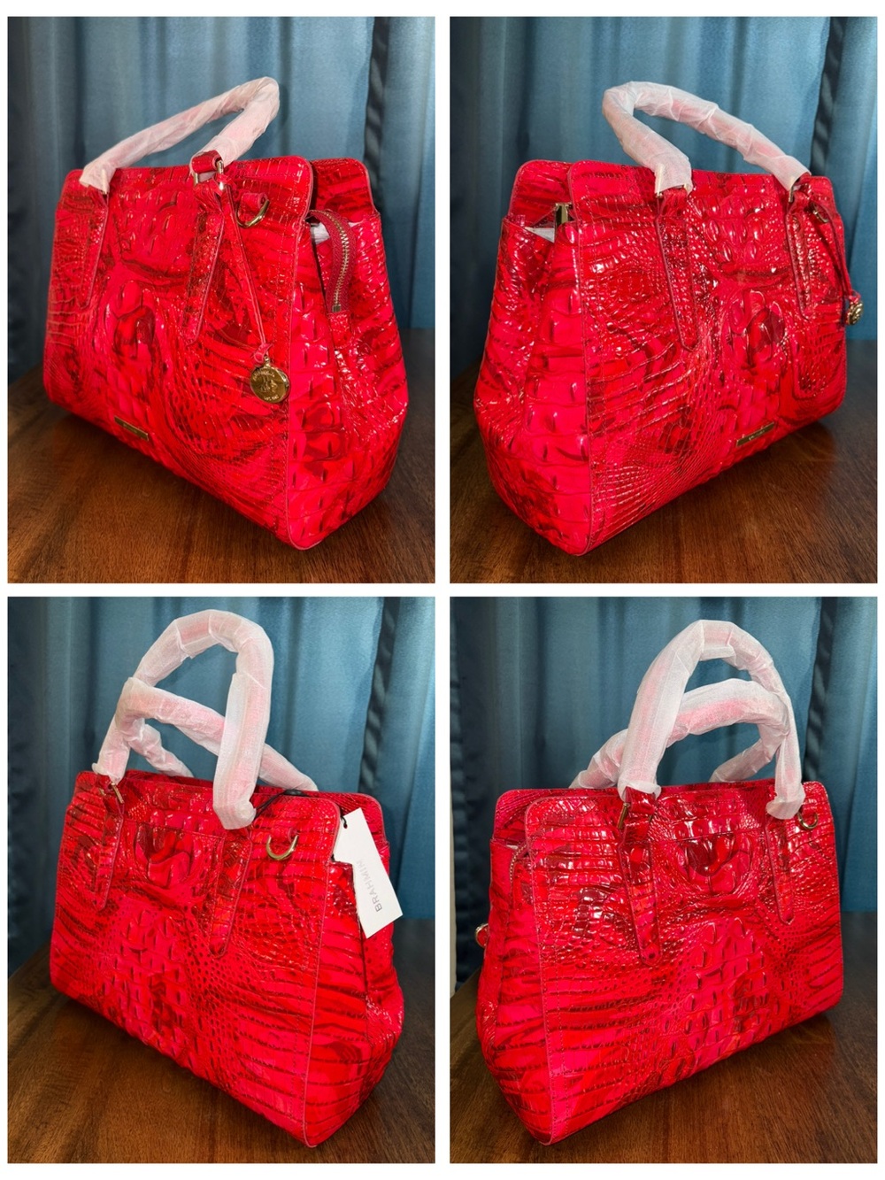 Brahmin NWT Sm Finley - Red Flare - Metallic - Front EYE -Feminine -Bold - Picture 5 of 16